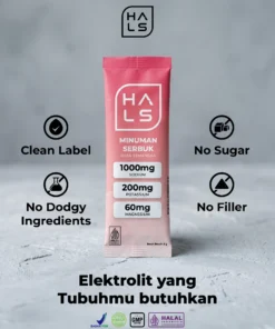 HALS elektrolit clean label, tanpa gula, tanpa filler