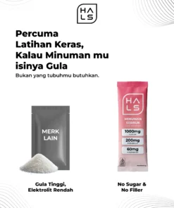 HALS elektrolit tanpa gula dibanding minuman tinggi gula